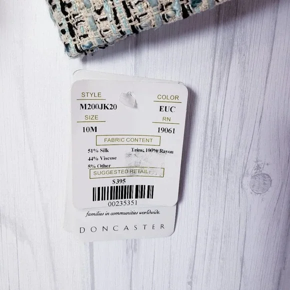 NWT Doncaster Tweed Silk Blend Blazer sz 10 - Picture 5 of 12